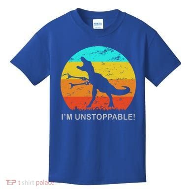I'm Unstoppable Funny Vintage Retro TRex Kids T-Shirt