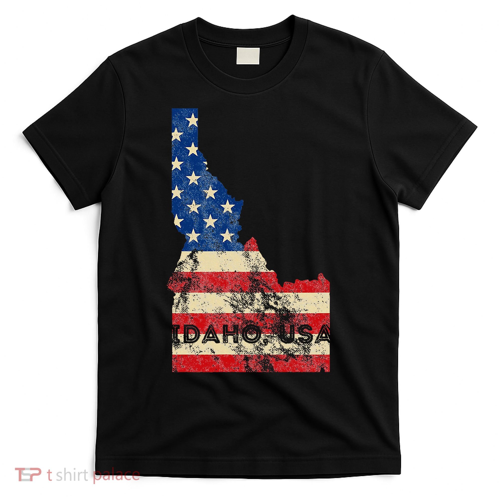 Idaho Usa Flag Patriotic Retro Vintage T-Shirt