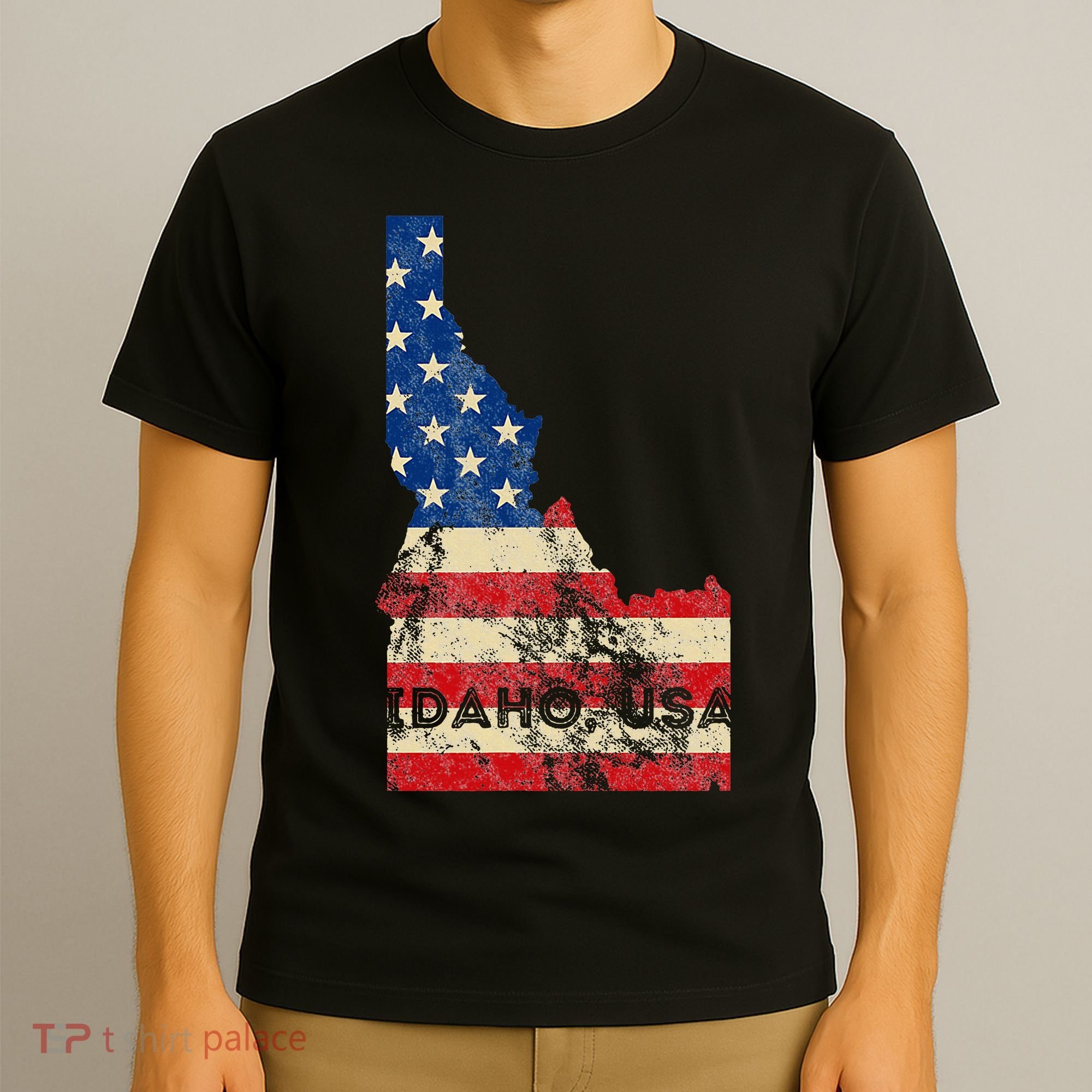 Idaho Usa Flag Patriotic Retro Vintage T-Shirt