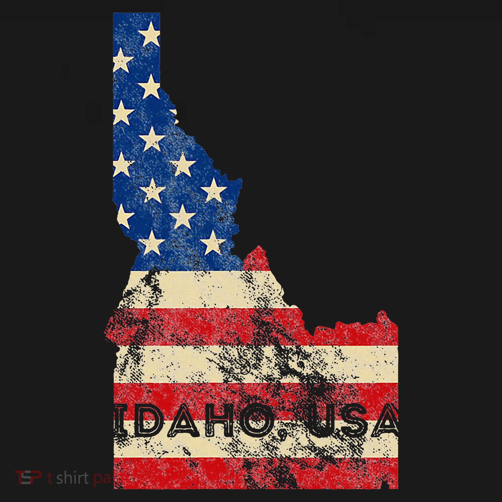 Idaho Usa Flag Patriotic Retro Vintage T-Shirt