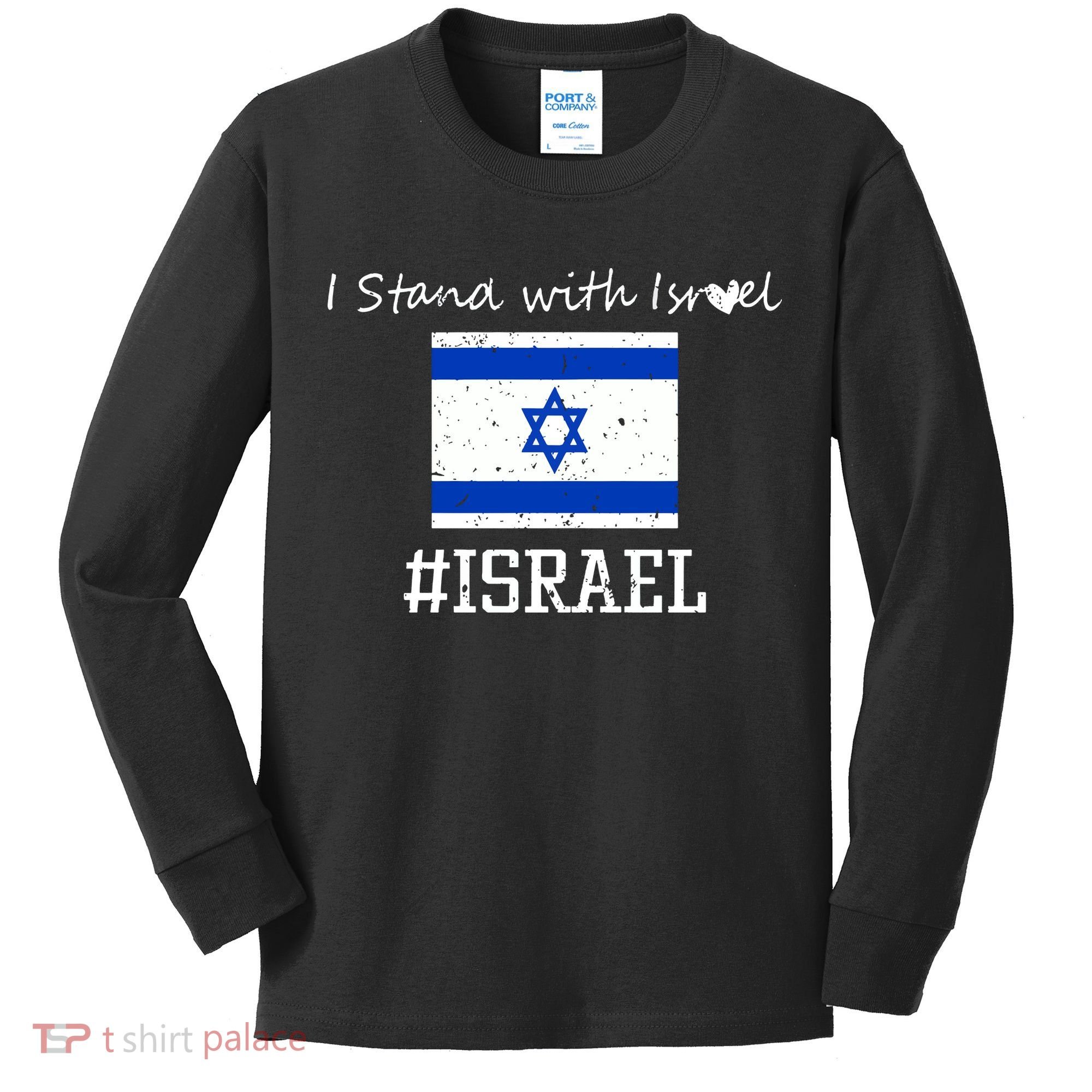 Israel USA Flags Kids Long Sleeve Shirt