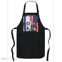 Israel USA Flag Distressed Half American Apron thumb 0