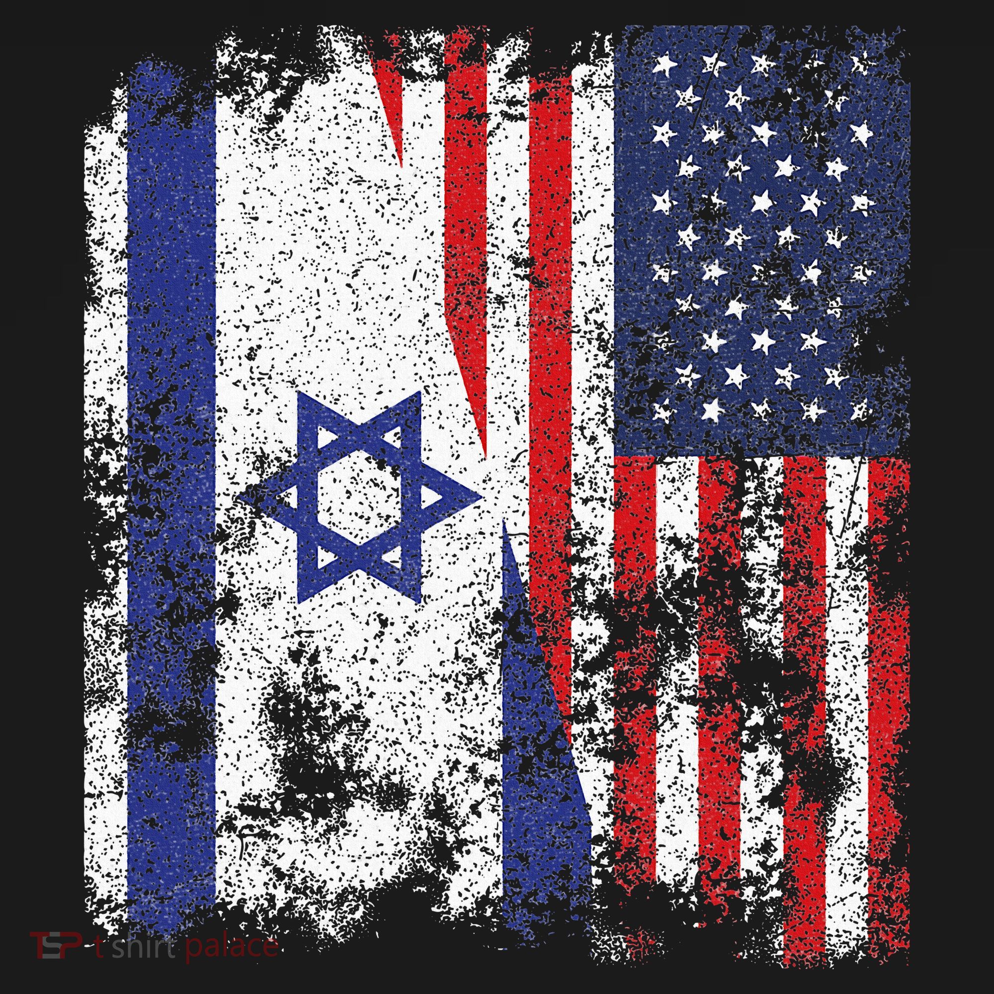 Israel USA Flag Distressed Half American Apron