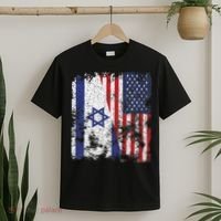 Israel USA Flag Distressed Half American T-Shirt thumb 2