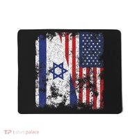 Israel USA Flag Distressed Half American Mousepad thumb 0