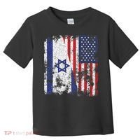 Israel USA Flag Distressed Half American Toddler T-Shirt thumb 0