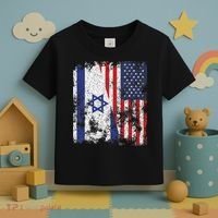 Israel USA Flag Distressed Half American Toddler T-Shirt thumb 3