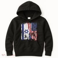 Israel USA Flag Distressed Half American Kids Hoodie thumb 0