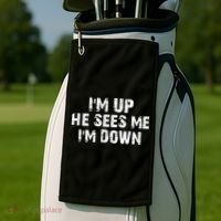 I'm Up He Sees Me I'm Down Golf Towel thumb 2