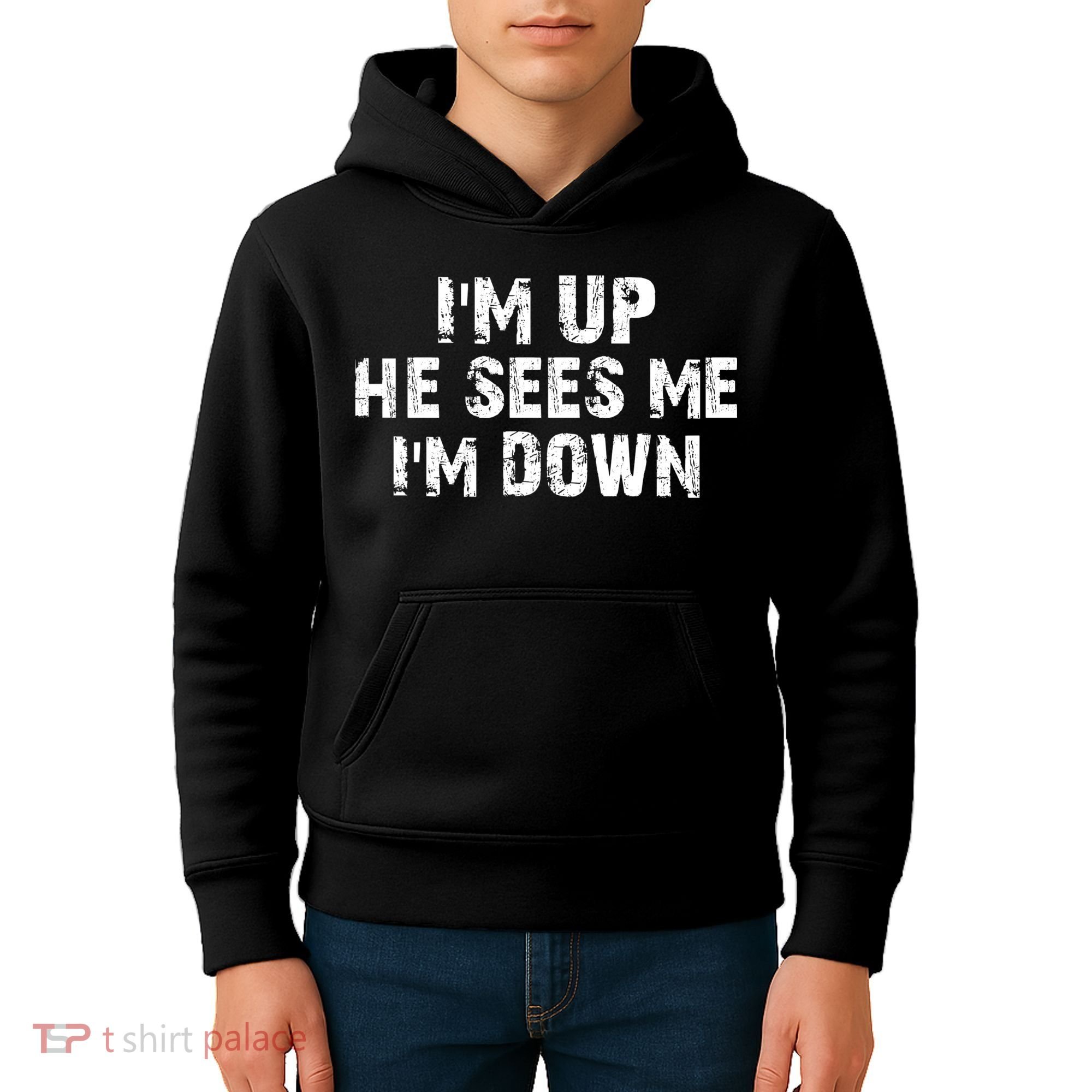 I'm Up He Sees Me I'm Down Kids Hoodie