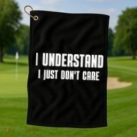 I Understand I Just Don't Care Funny Golf Towel thumb 1
