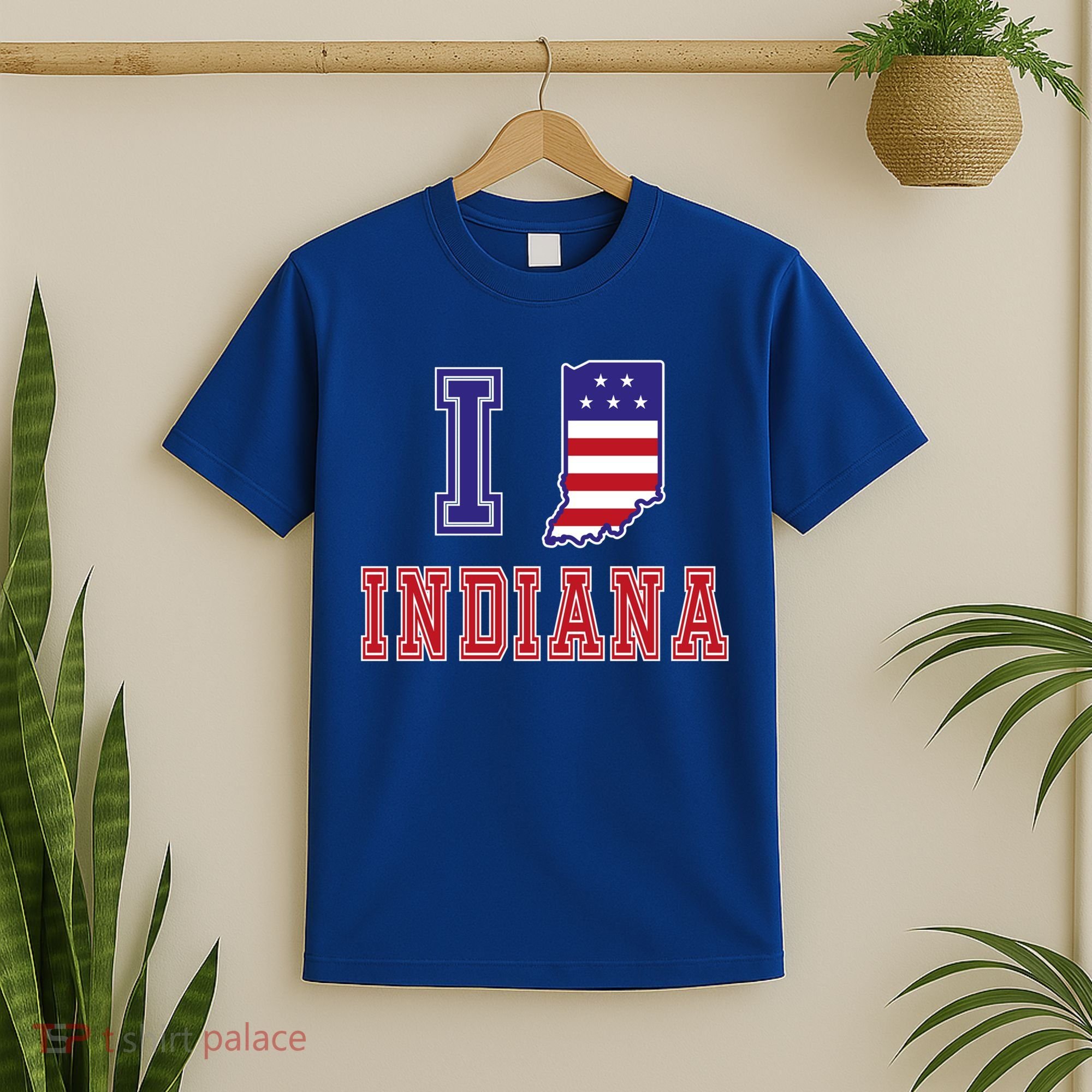 Indiana Usa Patriotic Usa Flag I Love Indiana Gift T-Shirt