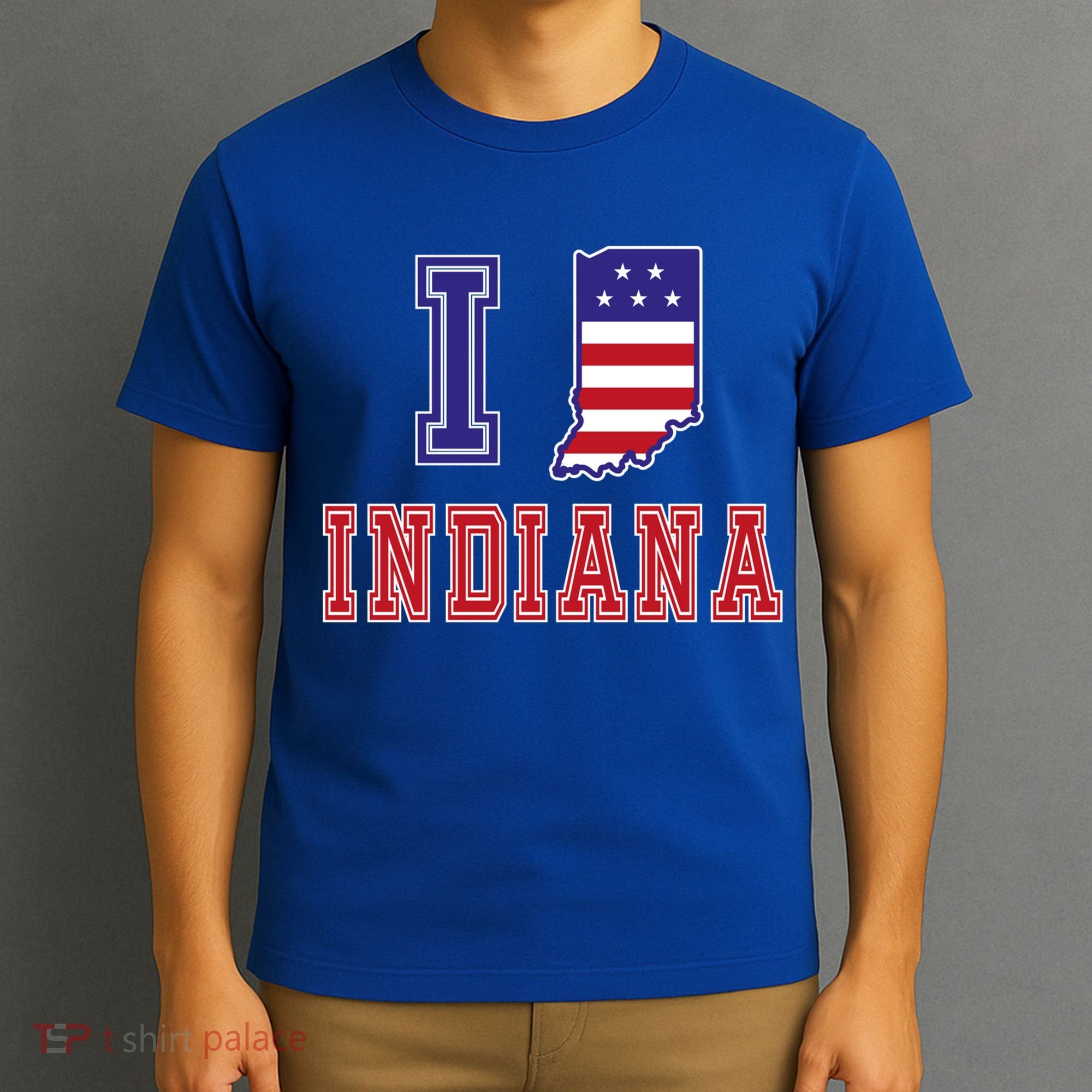 Indiana Usa Patriotic Usa Flag I Love Indiana Gift T-Shirt