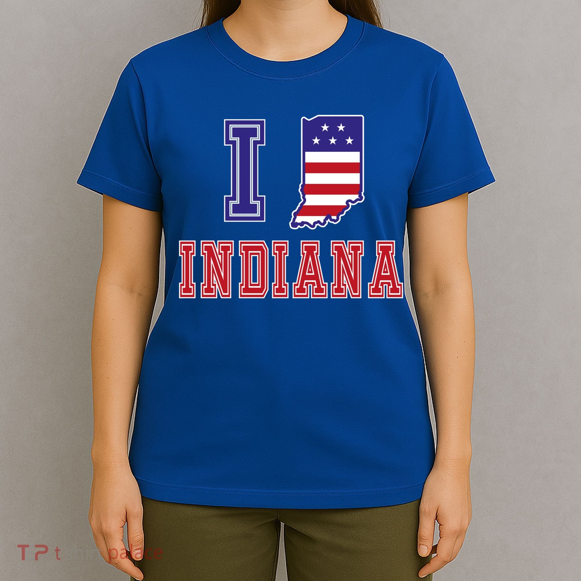 Indiana Usa Patriotic Usa Flag I Love Indiana Gift T-Shirt