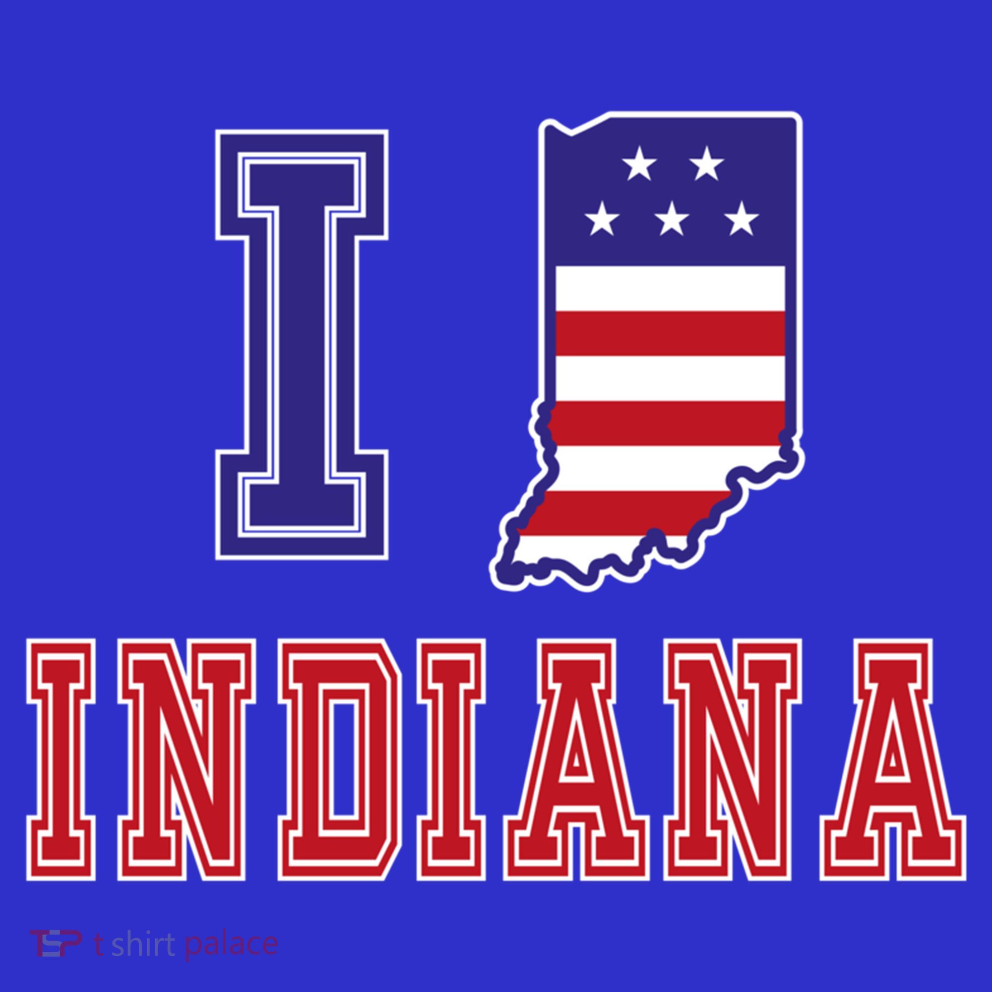 Indiana Usa Patriotic Usa Flag I Love Indiana Gift T-Shirt