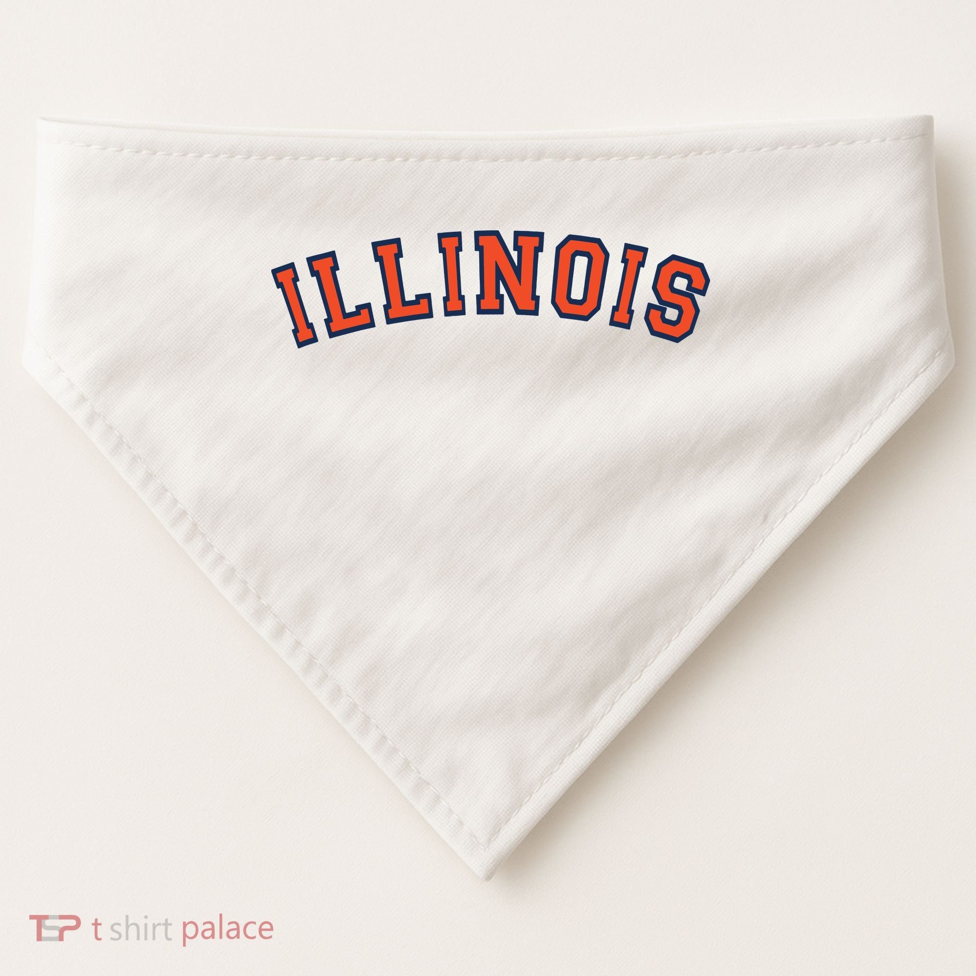 Illinois Usa Patriotic Birthday School University Gift USA-Made Doggie Bandana