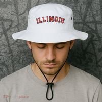 Illinois Usa Patriotic Birthday School University Gift Bucket Hat thumb 2
