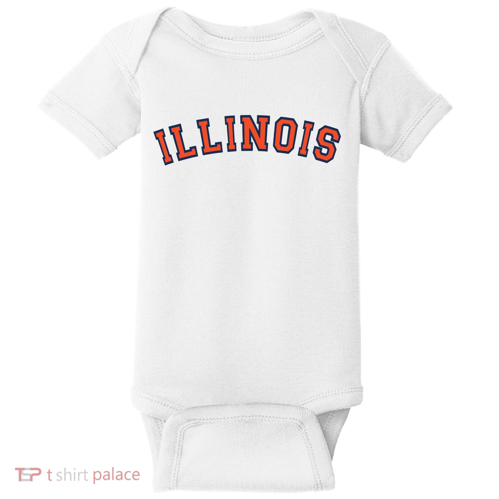 Illinois Usa Patriotic Birthday School University Gift Baby Bodysuit