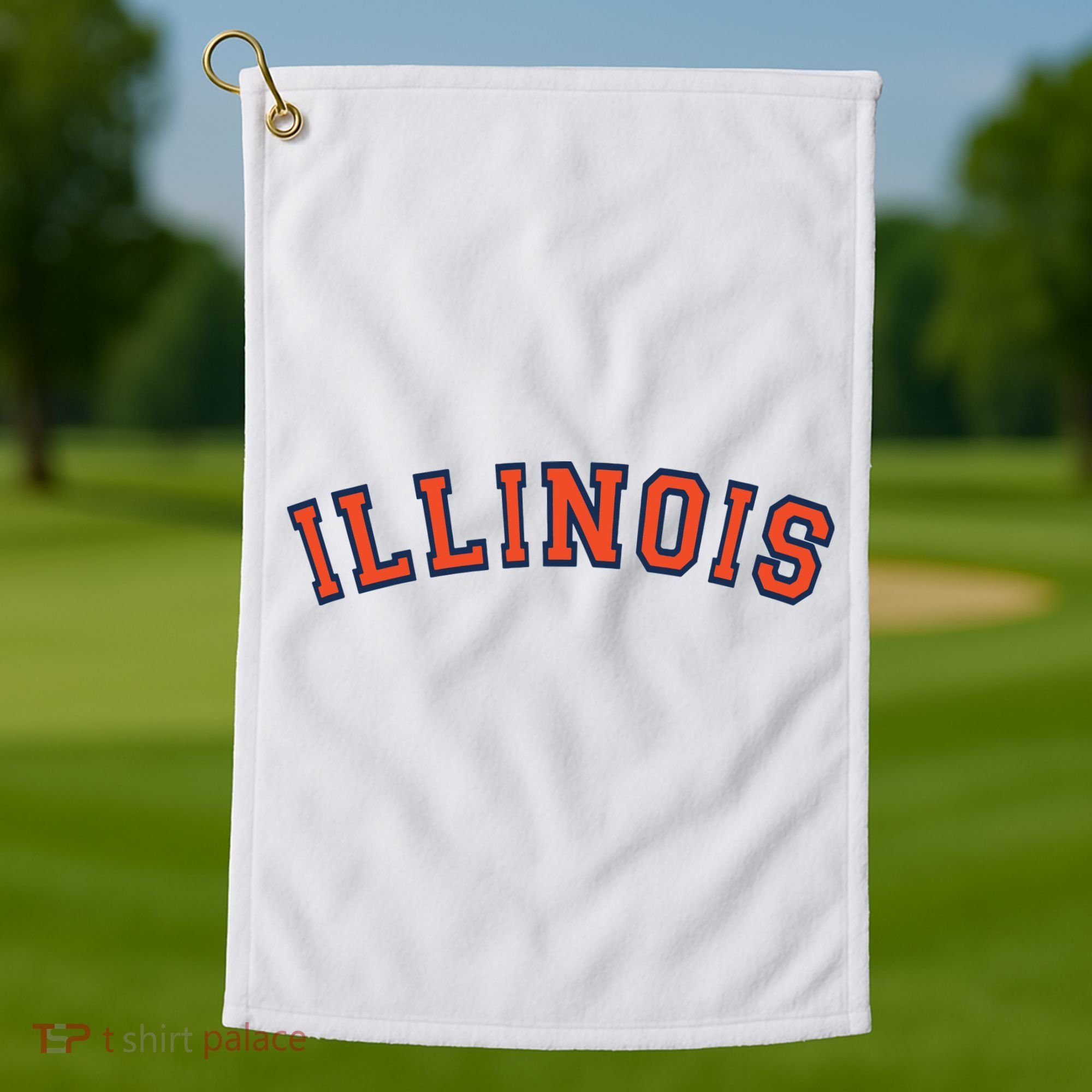 Illinois Usa Patriotic Birthday School University Gift Golf Towel