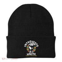 Introverts Unite Separately Own Homes Emblem Beanie thumb 0