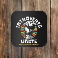 Introverts Unite Separately Own Homes Emblem Coaster thumb 0