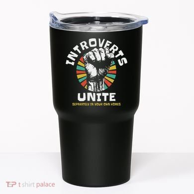 Introverts Unite Separately Own Homes Emblem Tumbler