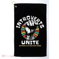 Introverts Unite Separately Own Homes Emblem Golf Towel thumb 0
