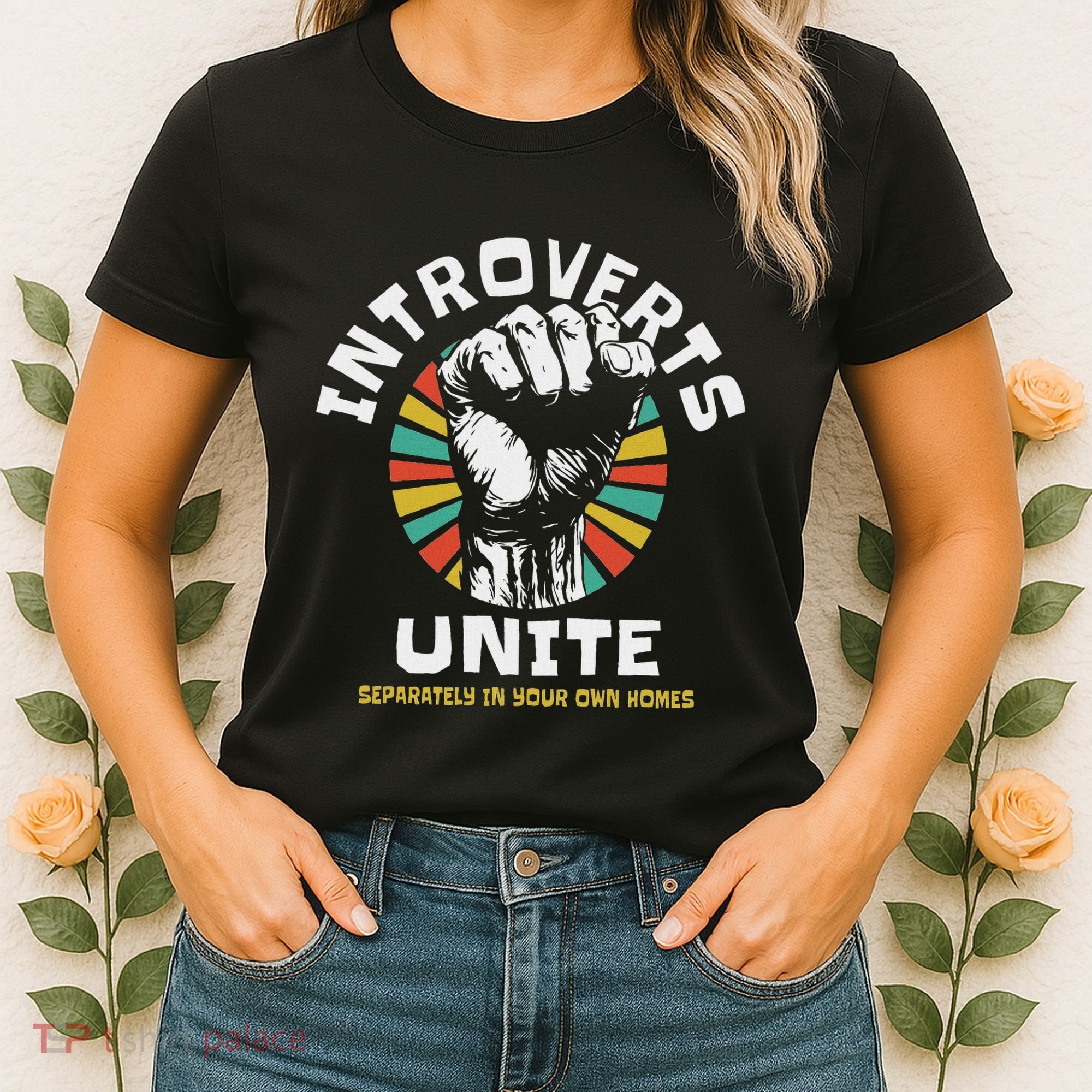 Introverts Unite Separately Own Homes Emblem Women's T-Shirt