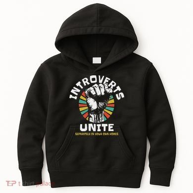 Introverts Unite Separately Own Homes Emblem Kids Hoodie