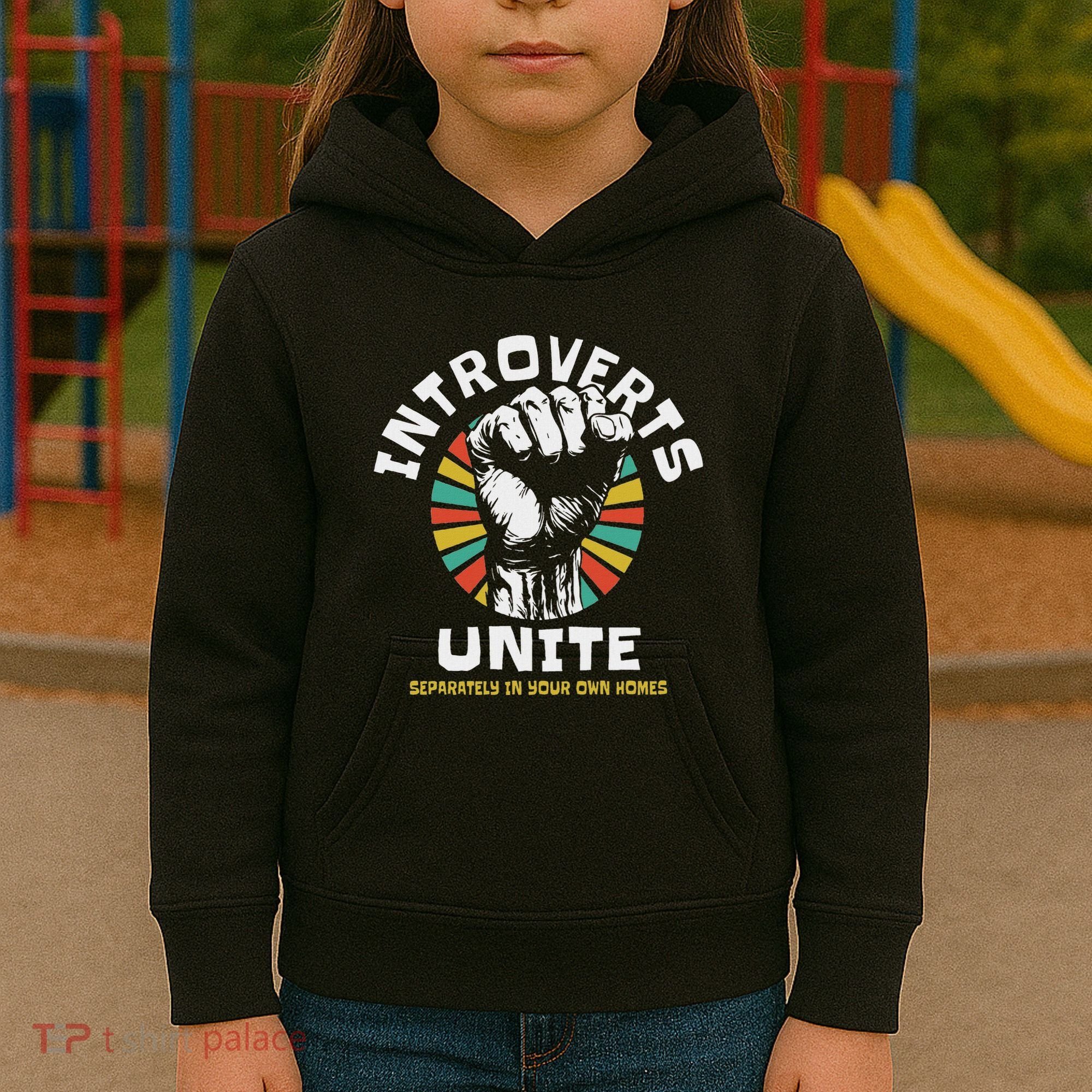 Introverts Unite Separately Own Homes Emblem Kids Hoodie
