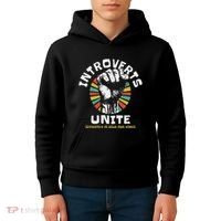 Introverts Unite Separately Own Homes Emblem Kids Hoodie thumb 4