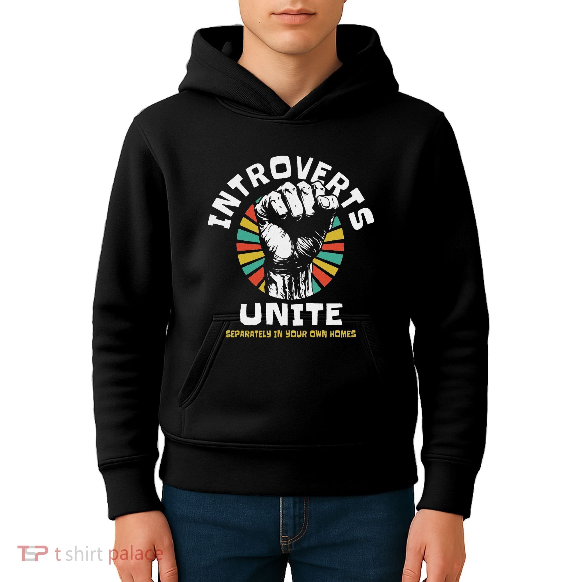 Introverts Unite Separately Own Homes Emblem Kids Hoodie
