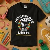 Introverts Unite Separately Own Homes Emblem Kids T-Shirt thumb 3