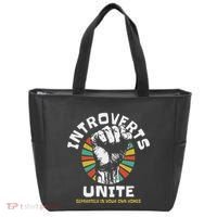 Introverts Unite Separately Own Homes Emblem Tote Bag thumb 0