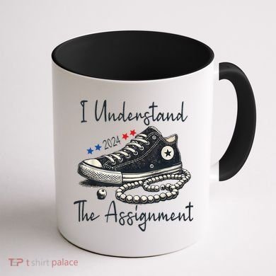 I Understand The Assignment Chucks And Pearls Kamala Harris 2024 Coffee Mug back