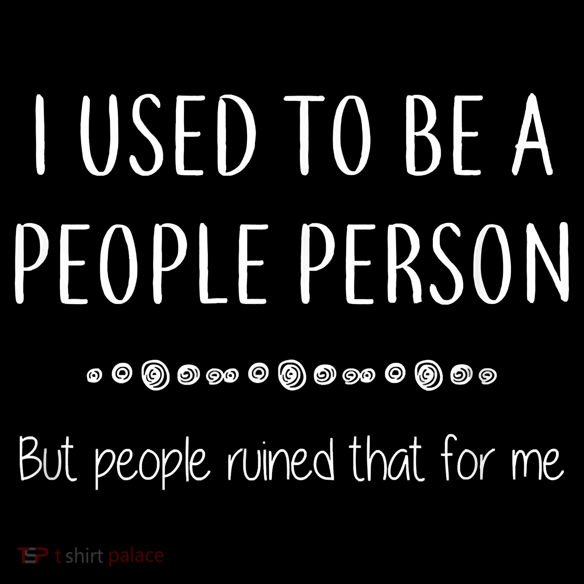 I Used To Be A People Person Funny Sarcastic Stripe Pom Pom Beanie