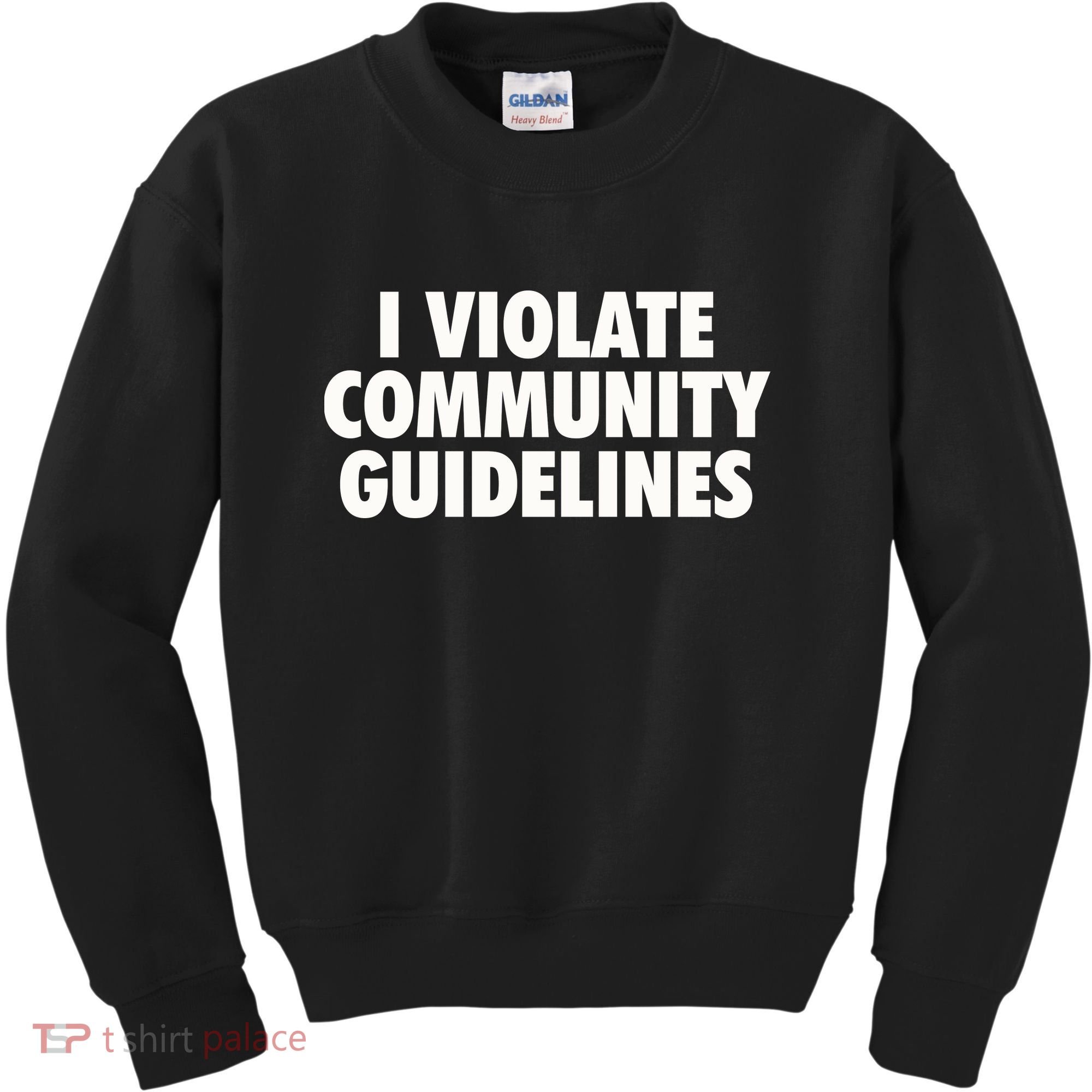 I Violate Community Guidelines Funny Sarcastic Kids Sweatshirt