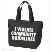 I Violate Community Guidelines Funny Sarcastic Tote Bag thumb 3