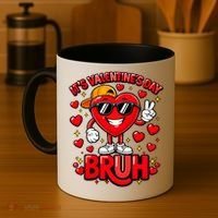 It's Valentines Day Bruh Funny Cute Coffee Mug thumb 4