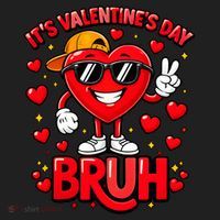 It's Valentines Day Bruh Funny Cute Beanie thumb 2