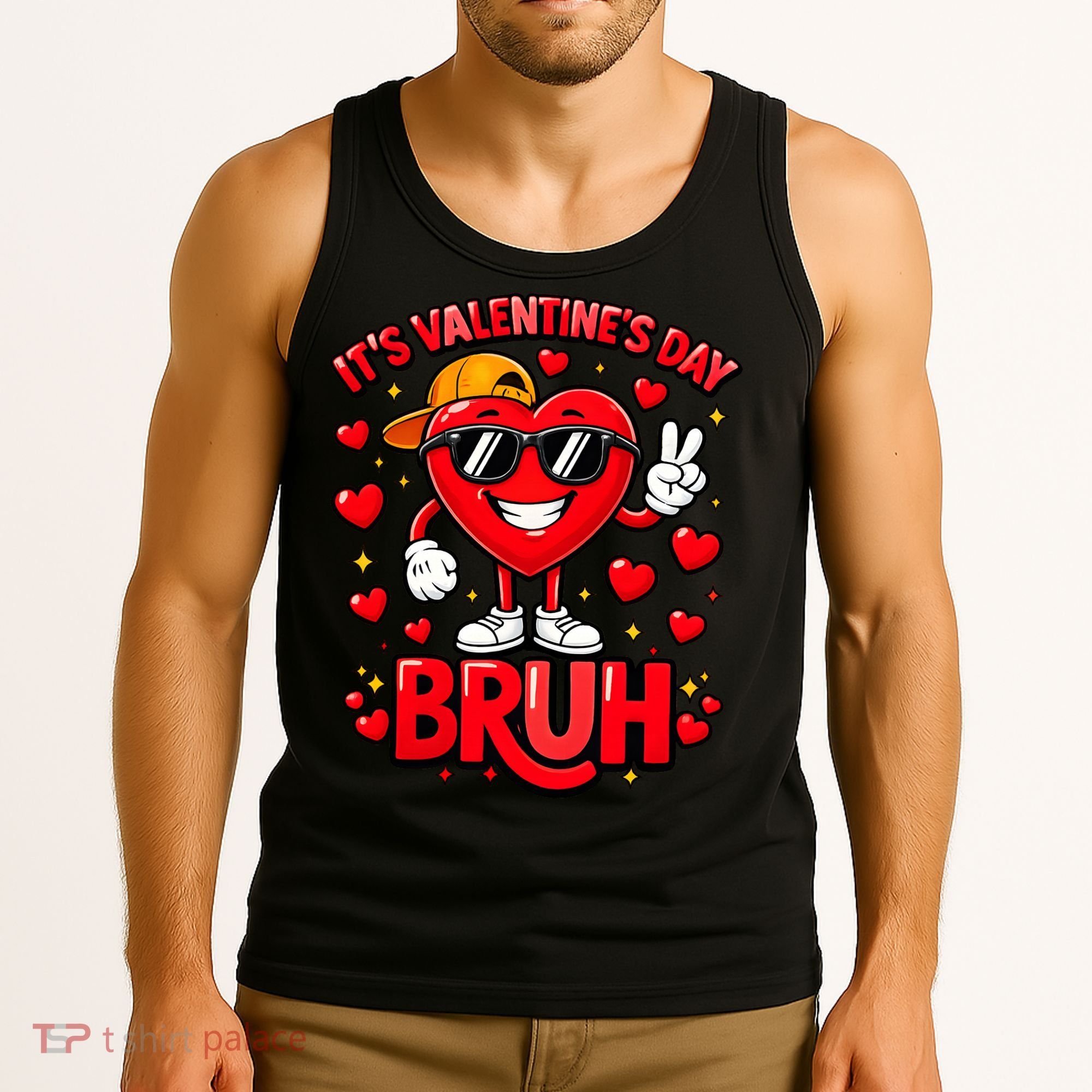 It's Valentines Day Bruh Funny Cute Tank Top