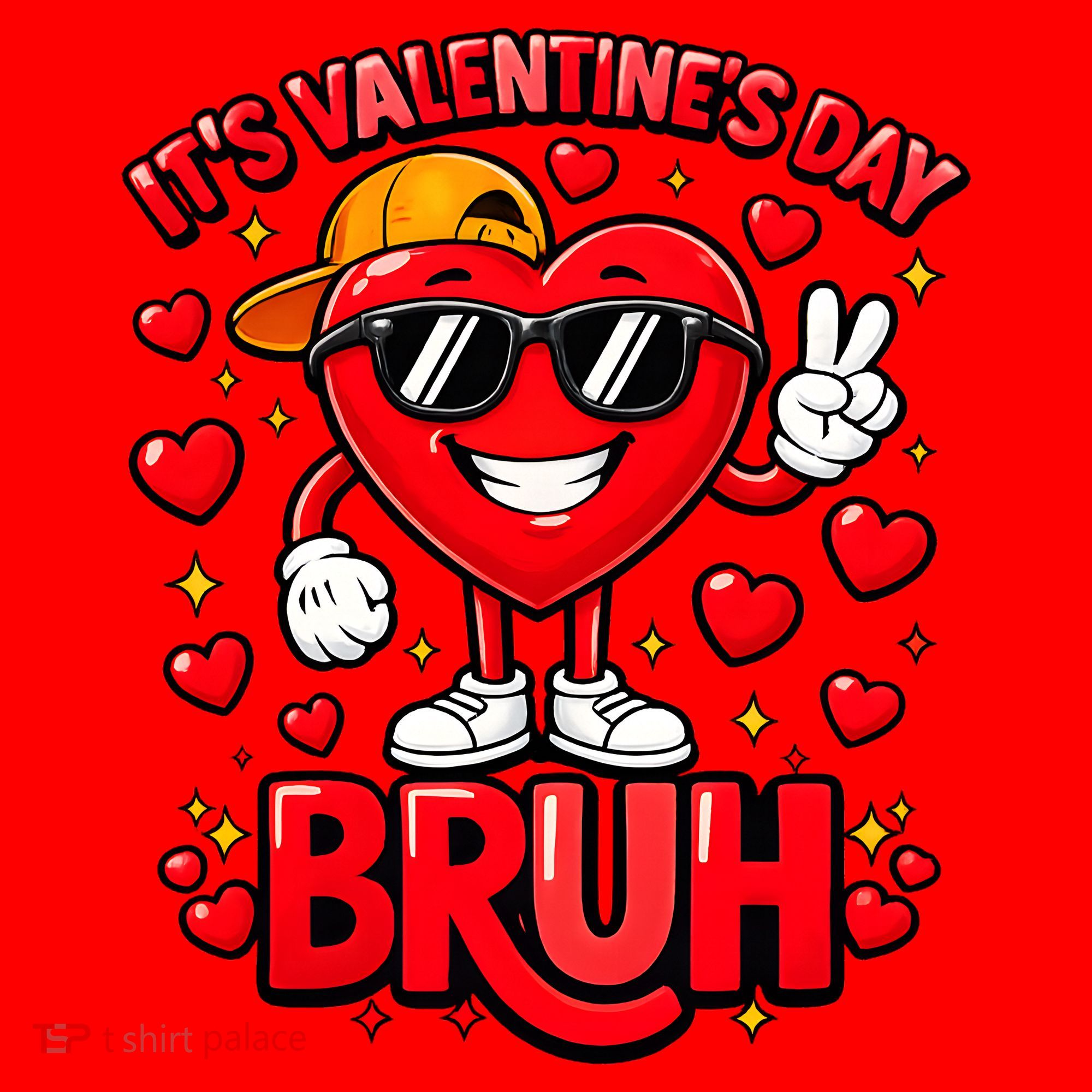 It's Valentines Day Bruh Funny Cute Santa Hat