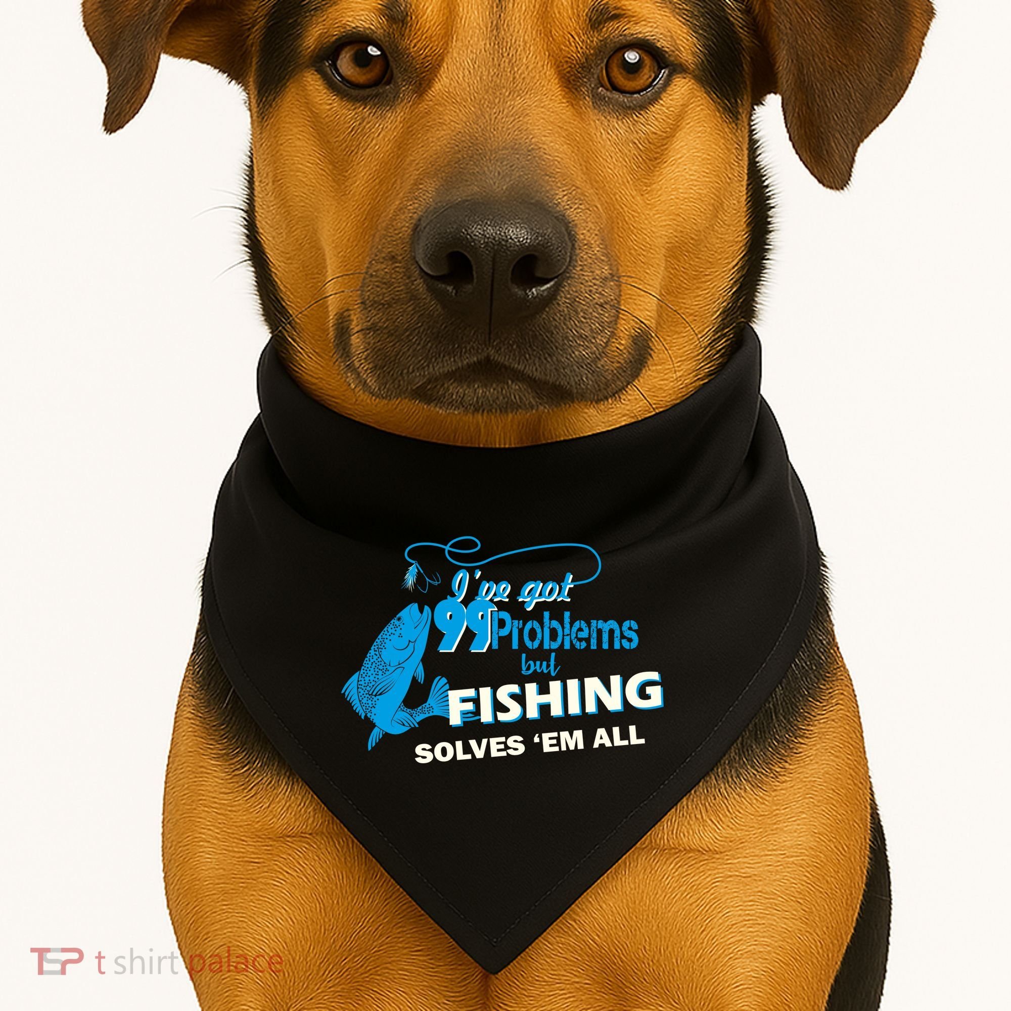 I've Got 99 Problem but Fishing Solves Them All USA-Made Doggie Bandana