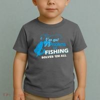 I've Got 99 Problem but Fishing Solves Them All Toddler T-Shirt thumb 2