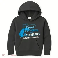 I've Got 99 Problem but Fishing Solves Them All Kids Hoodie thumb 0