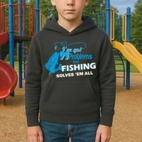 I've Got 99 Problem but Fishing Solves Them All Kids Hoodie thumb 2