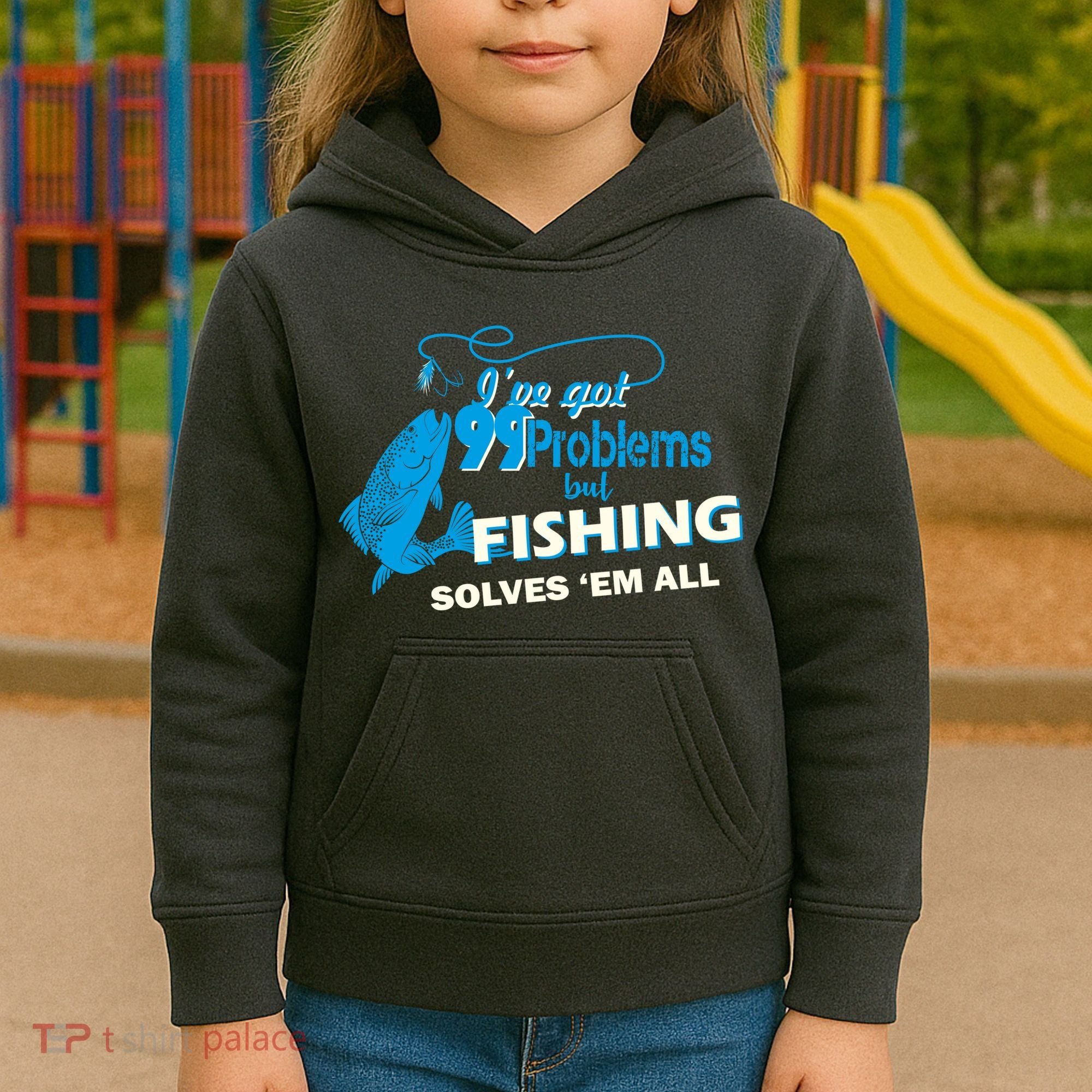 I've Got 99 Problem but Fishing Solves Them All Kids Hoodie