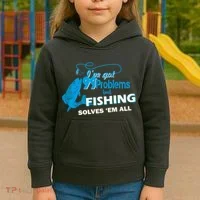 I've Got 99 Problem but Fishing Solves Them All Kids Hoodie thumb 3