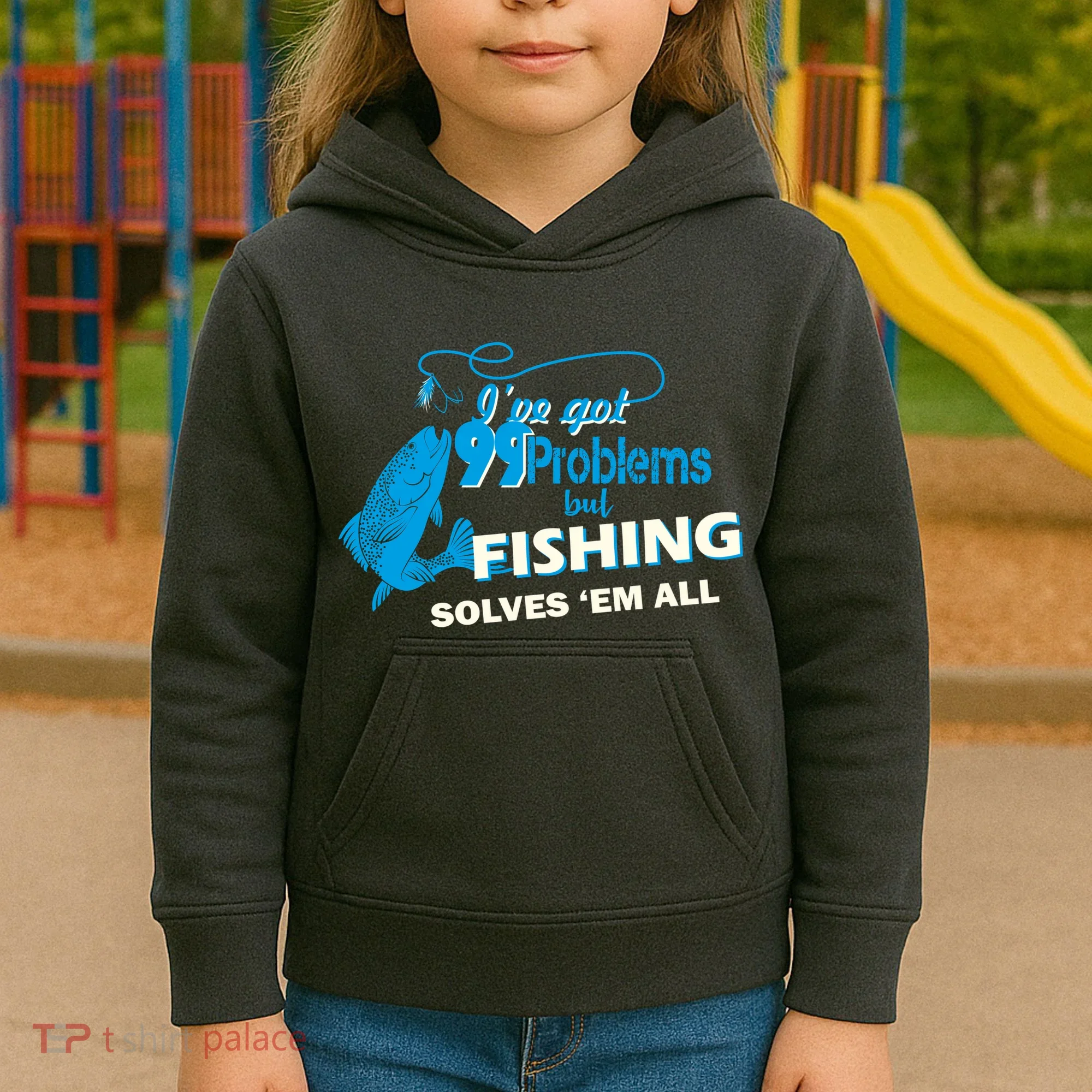 I've Got 99 Problem but Fishing Solves Them All Kids Hoodie