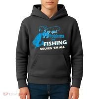 I've Got 99 Problem but Fishing Solves Them All Kids Hoodie thumb 4
